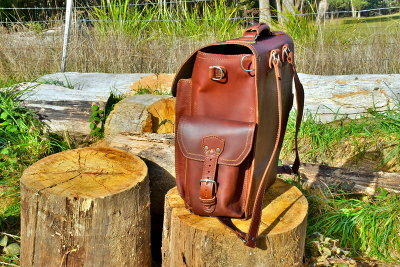Leather square on backpack outlet